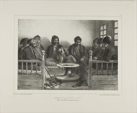 Armenians and Tartars in a Cafe, 1838, Denis Auguste Marie Raffet (French, 1804-1860), printed by