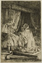 David in Prayer, 1652, Rembrandt van Rijn, Dutch, 1606-1669, Holland, Engraving on paper, 141 x 94
