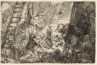 The Circumcision in the Stable, 1654, Rembrandt van Rijn, Dutch, 1606-1669, Holland, Etching on
