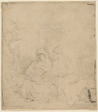 The Rest on the Flight into Egypt: Lightly Etched, 1645, Rembrandt van Rijn, Dutch, 1606-1669,