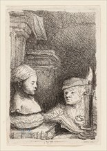 Man Drawing from a Cast, c. 1641, Rembrandt van Rijn, Dutch, 1606-1669, Holland, Etching on ivory