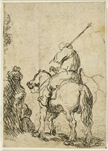 Turbaned Soldier on Horseback, c. 1629, Rembrandt van Rijn, Dutch, 1606-1669, Holland, Etching on
