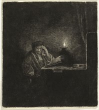 Student at a Table by Candlelight, 1642/65, Salomon Savery (Dutch, 1594-1683), after Rembrandt van