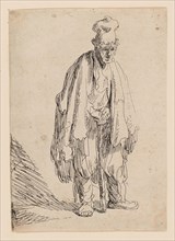 Beggar in a High Cap, Standing and Leaning on a Stick, c. 1629, Rembrandt van Rijn, Dutch,
