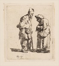 Beggar Man and Beggar Woman Conversing, 1630, Rembrandt van Rijn, Dutch, 1606-1669, Holland,