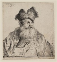 Old Man with a Divided Fur Cap, 1640, Rembrandt van Rijn, Dutch, 1606-1669, Holland, Etching and