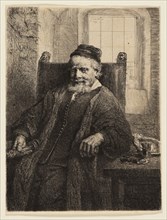 Jan Lutma, Goldsmith, Rembrandt van Rijn, Dutch, 1606-1669, Holland, Etching on paper, 196 x 150mm