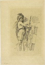 The Muse of Félicien Rops, 1895, Félicien Rops, Belgian, 1833-1898, Belgium, Heliogravure on cream