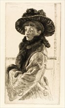Mavourneen, 1876, James Tissot, French, 1836-1902, France, Drypoint and etching on cream laid