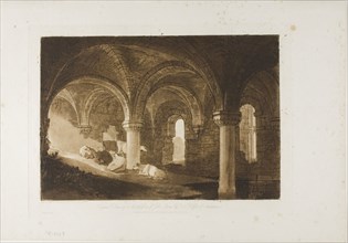 Crypt of Kirkstall Abbey, plate 39 from Liber Studiorum, published February 11, 1812, Joseph