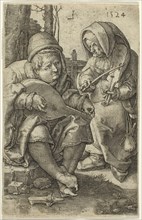 The Musicians, 1524, Lucas van Leyden, Netherlandish, c. 1494-1533, Netherlands, Engraving in black