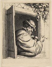 The Smoker at the Window, 1648/50, Adriaen van Ostade, Dutch, 1610-1685, Holland, Etching in black