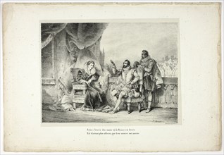 Reine, l’excés des maux où la France est livrée…, 1825, Horace Vernet (French, 1789-1863), poem by