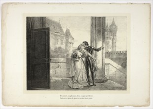 Et couvrit, en pleurant, d’un casque précieux…, 1825, Horace Vernet (French, 1789-1863), poem by