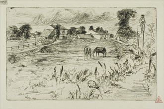 Landscape with Horses, 1859, James McNeill Whistler, American, 1834-1903, United States, Etching