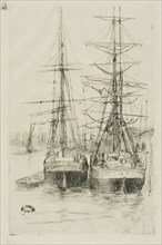 Two Ships, 1875, James McNeill Whistler, American, 1834-1903, United States, Etching and drypoint