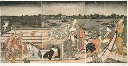 Pleasure-Boating on the Sumida River, 1788/90, Kitagawa Utamaro ??? ??, Japanese, 1756-1806, Japan,