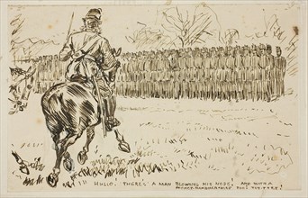 A Military Inspection, 1870/91, Attributed to Charles Keene, England, 1823-1891, England, Pen and