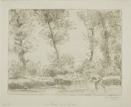 The Banks of the Liane, c. 1880, Alphonse Legros, French, 1837-1911, France, Etching on ivory laid