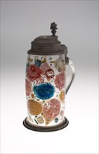 Tankard, Early 19th century, Germany, Glass with metal mounts, 25.1 x 8.7 cm (9 7/8 x 3 7/16 in.)