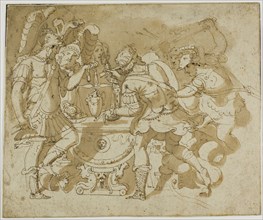 Camillus Attacking Brennus, c. 1550, after Francesco de’Rossi, called Salviati, Italian, 1510-1563,