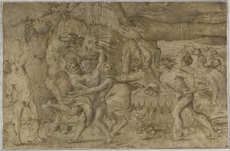Battle of the Lapiths and Centaurs, n.d., After Enea Vico, Italian, 1523-1567, Italy, Pen and brown