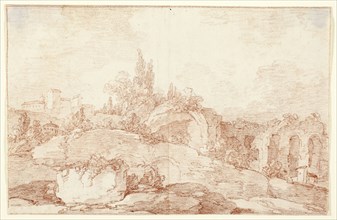 Landscape of the Italian Campagna, 1780, Jens Petersen Lund, Danish, 1725/30-after 1793, Denmark,