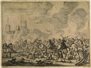 Cavalry and Artillery Battle, n.d., Style of Jacques Courtois, French, c. 1729-c. 1767, France, Pen