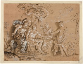Judgement of Paris, n.d., Possibly François Le Moyne, French, 1688-1737, France, Brush and brown