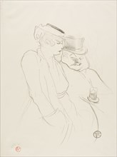 In Their Forties, 1893, Henri de Toulouse-Lautrec, French, 1864-1901, France, Lithograph on cream