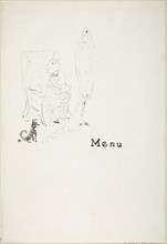 The Naked Girl, Menu, 1898, Henri de Toulouse-Lautrec, French, 1864-1901, France, Color lithograph