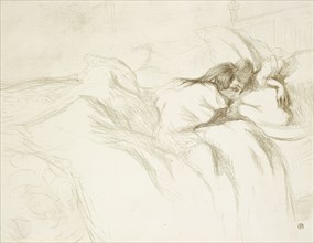 Woman in Bed—Waking, plate three from Elles, 1896, Henri de Toulouse-Lautrec (French, 1864-1901),