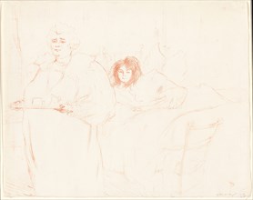 Woman with a Tray—Breakfast (Madame Baron and Mademoiselle Popo), plate two from Elles, 1896, Henri