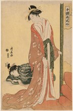 Courtesan Going to Bed, from the series Ten Types of Beauties in Pictures (Jittai e-fuzoku), c.