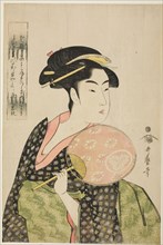 Takashima Ohisa, c. 1793, Kitagawa Utamaro ??? ??, Japanese, 1753 (?)-1806, Japan, Color woodblock
