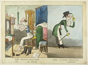 The Dandy Dressing, The Dandy Dressed, 1815/25, J. Lewis Marks, English, c. 1796-1855, England,