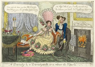 A Dandy & a Dandyzette, published October 25, 1818, George Cruikshank (English, 1792-1878),