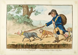 John Bull and His Dog Faithful, published April 20, 1796, James Gillray (English, 1756-1815),