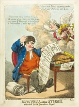 John Bull at His Studies, published March 13, 1799, Unknown Artist (English, late 18th-early 19th