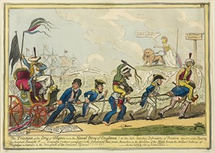 The Triumph of the Dey of Algiers Over the Naval Glory of England!!, published July 1816, George