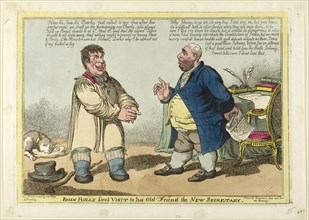 John Bull’s First Visit to his Old Friend the New Secretary, published March 3, 1806, Charles