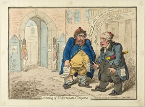 Meeting of Unfortunate Citoyen, published May 12, 1798, James Gillray (English, 1756-1815),