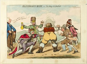 Blindman’s Buff or Too Many for John Bull, published June 12, 1795, James Gillray (English,
