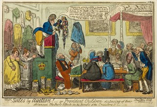 Sales by Auction, published May 6, 1819, George Cruikshank (English, 1792-1878), published by J.