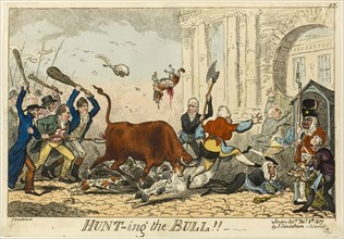Hunt-ing the Bull!!, published February 8, 1817, George Cruikshank (English, 1792-1878), published