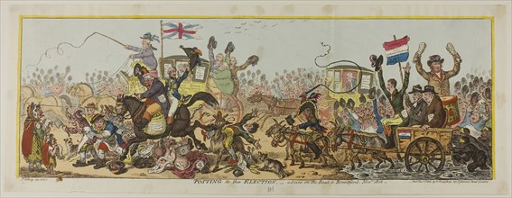Posting to the Election, published December 1, 1806, James Gillray (English, 1756-1815), published