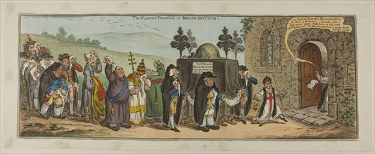 The Funeral Procession of Broad-Bottom, published April 6, 1807, James Gillray (English,