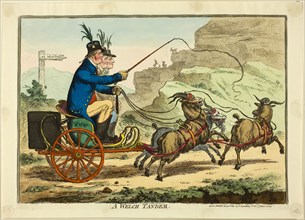 A Welch Tandem, published June 21, 1801, James Gillray (English, 1756-1815), published by Hannah