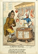 The British Butcher, Supplying John Bull with a Substitute for Bread, published July 6, 1795, James