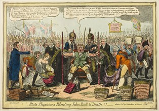 State Physicians Bleeding John Bull to Death!!, published 1816, George Cruikshank (English,